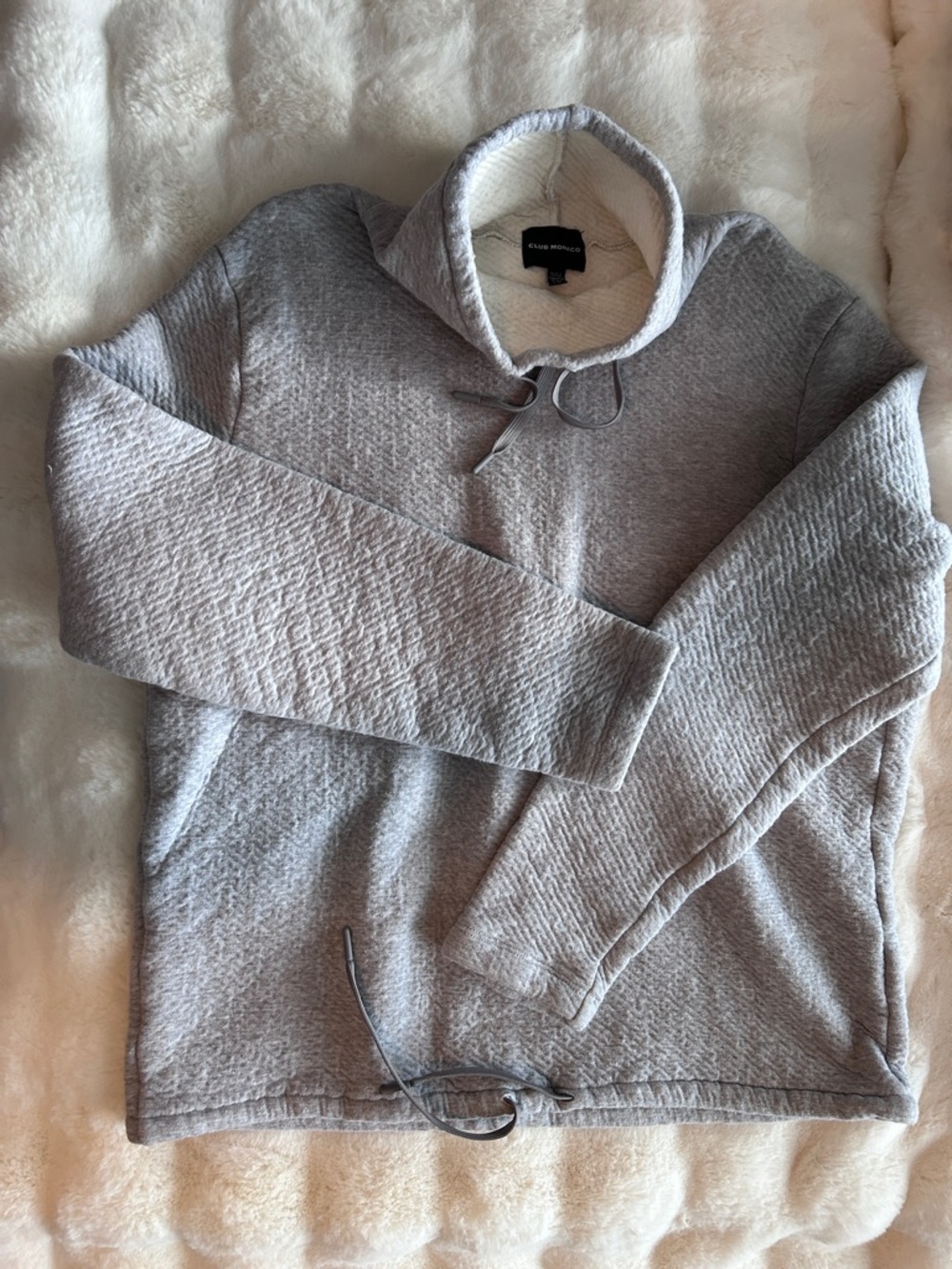 Club Monaco Women’s L Gray Textured Pullover Sweatshirt